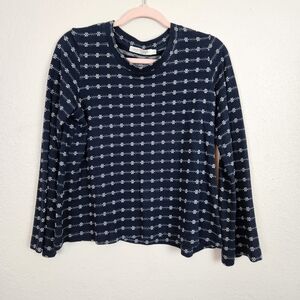 Christy Dawn Cotton Bell Sleeve Long Sleeve Blouse Top Size Small